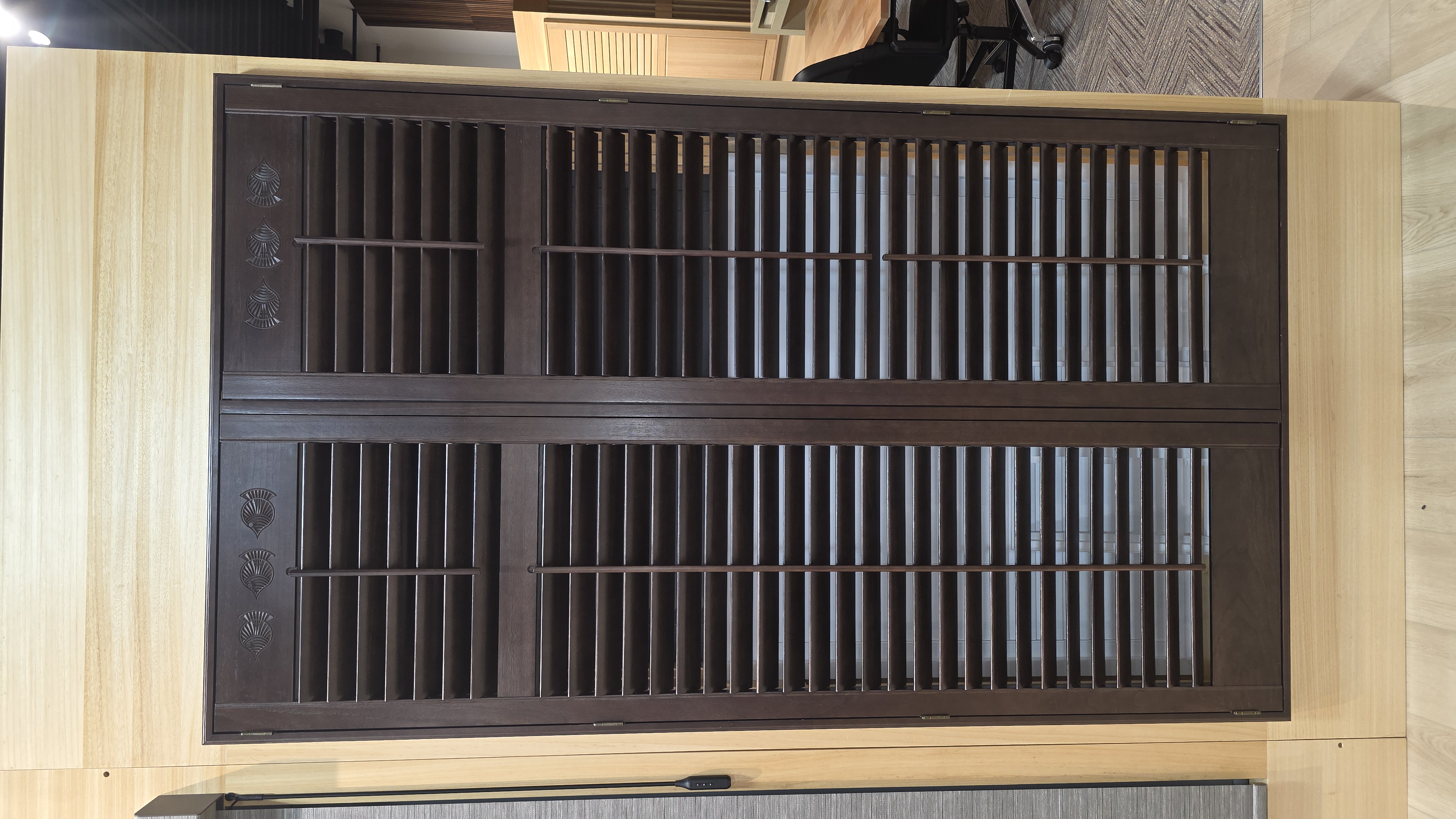 Dark Norman shutter display at the Norman USA showroom