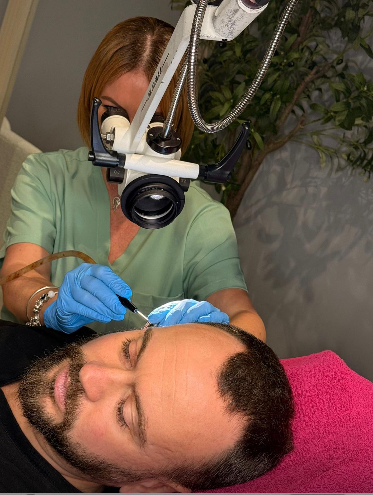 Clinic treatment in progress