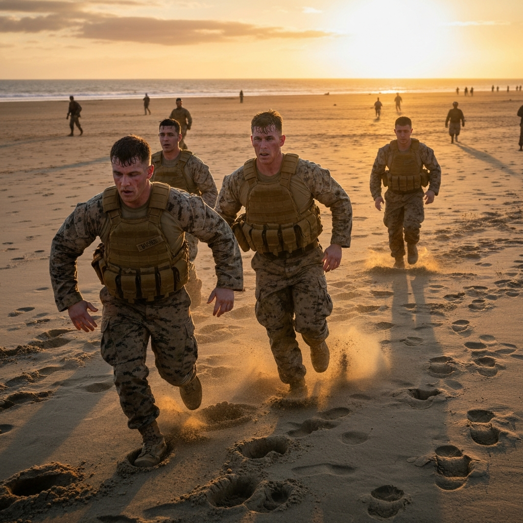 Marines training on the beach
