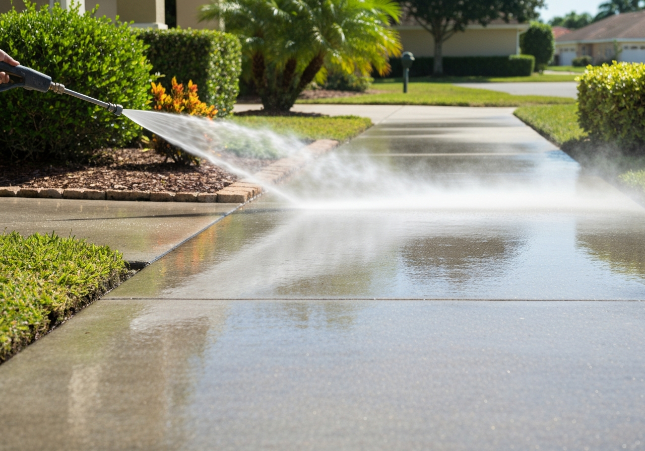 Roof pressure washing