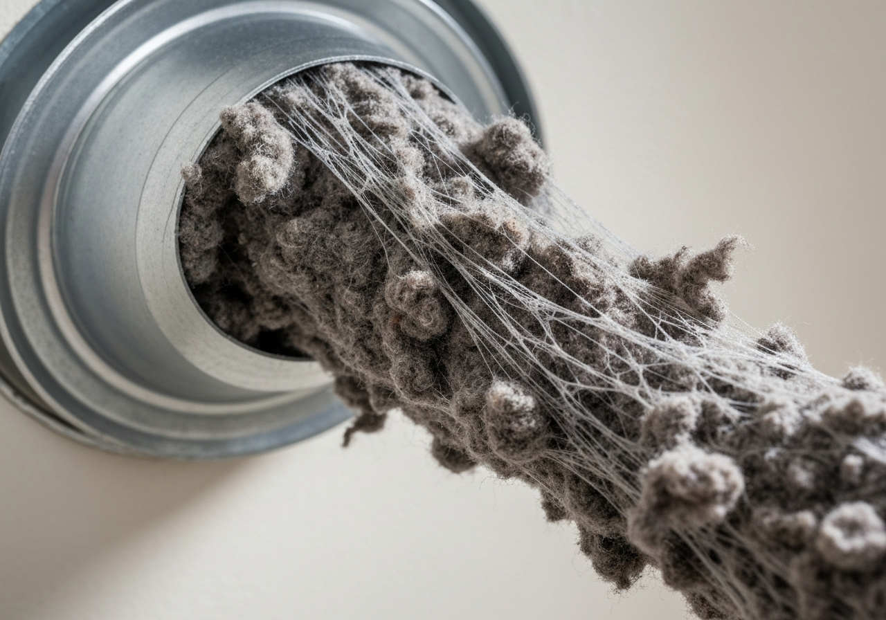 Lint-clogged dryer vent