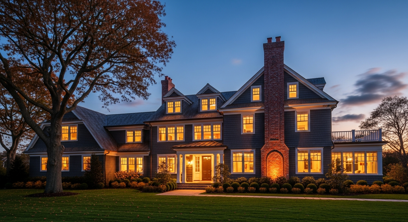 Queens area home with brick chimney