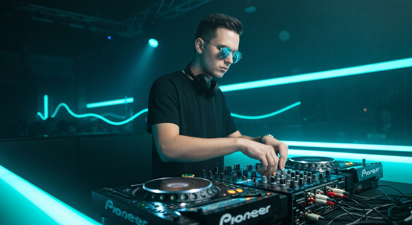 DJ mixing in a club