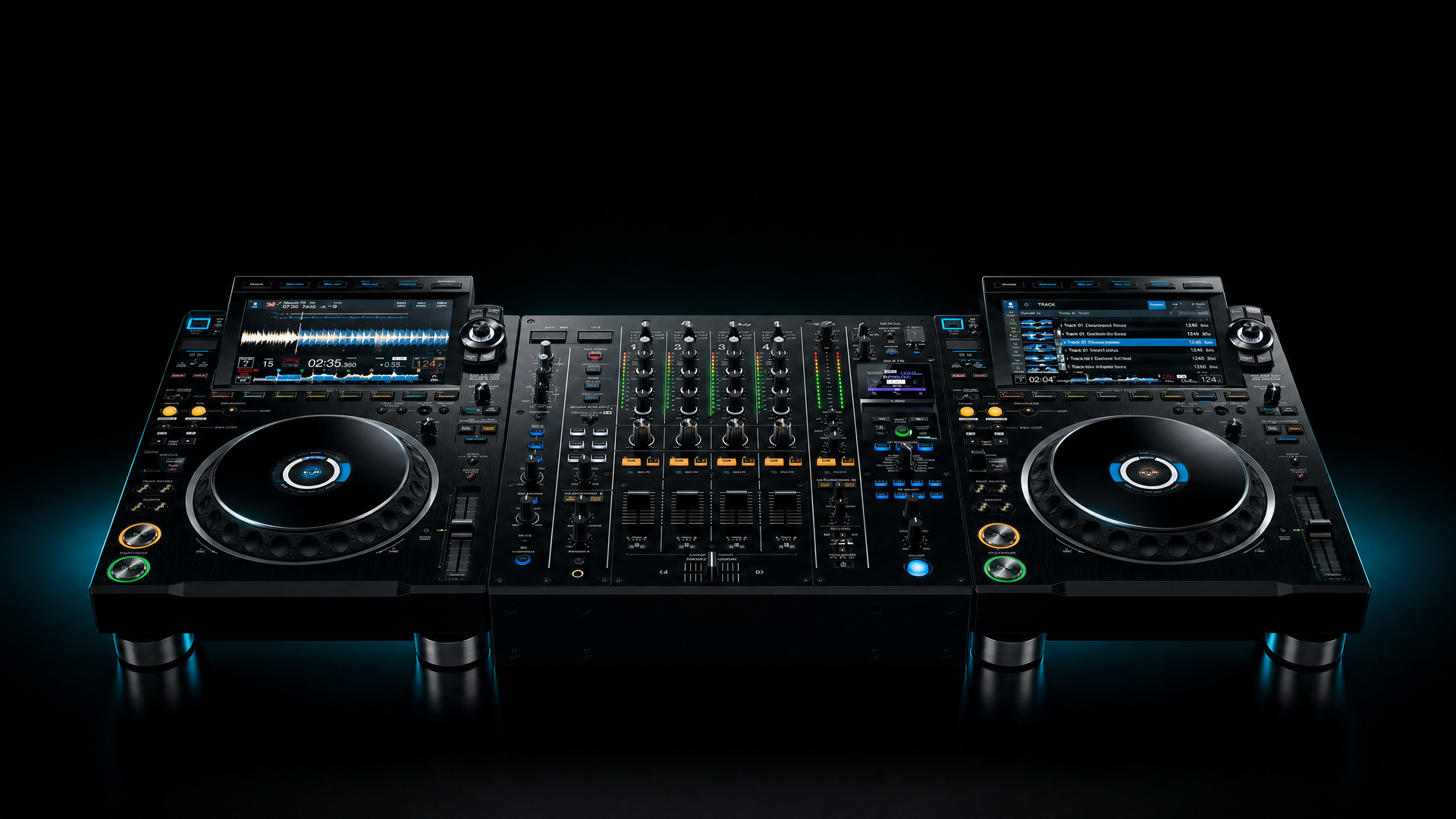 Professional DJ mixing on a Pioneer setup