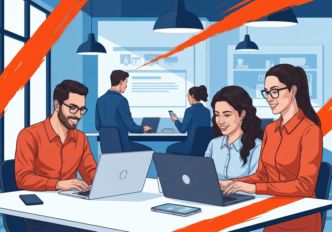 Emprendedor latino trabajando