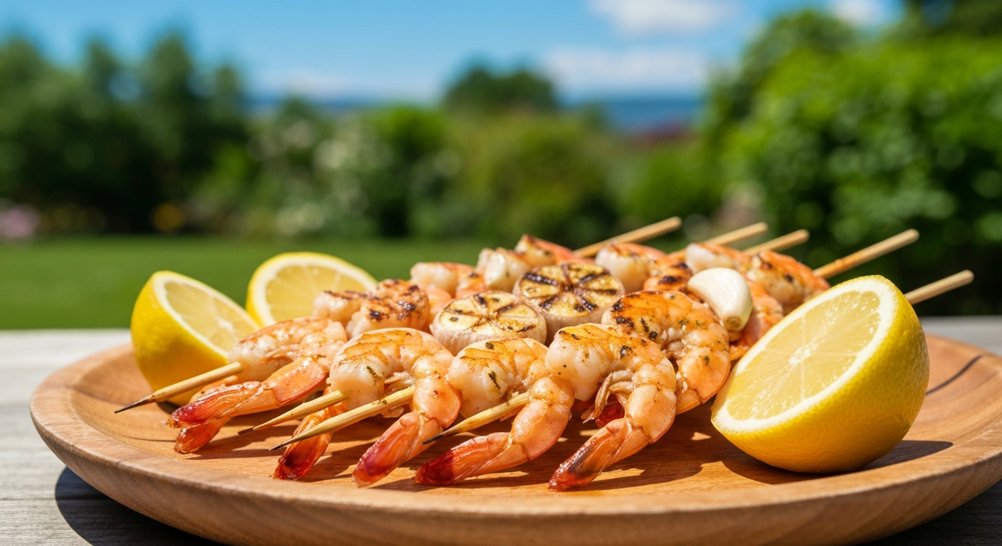 Garlic Prawn Skewers