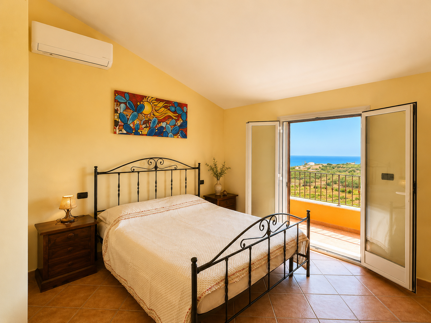 Villa Bedroom with Sea View Balcony