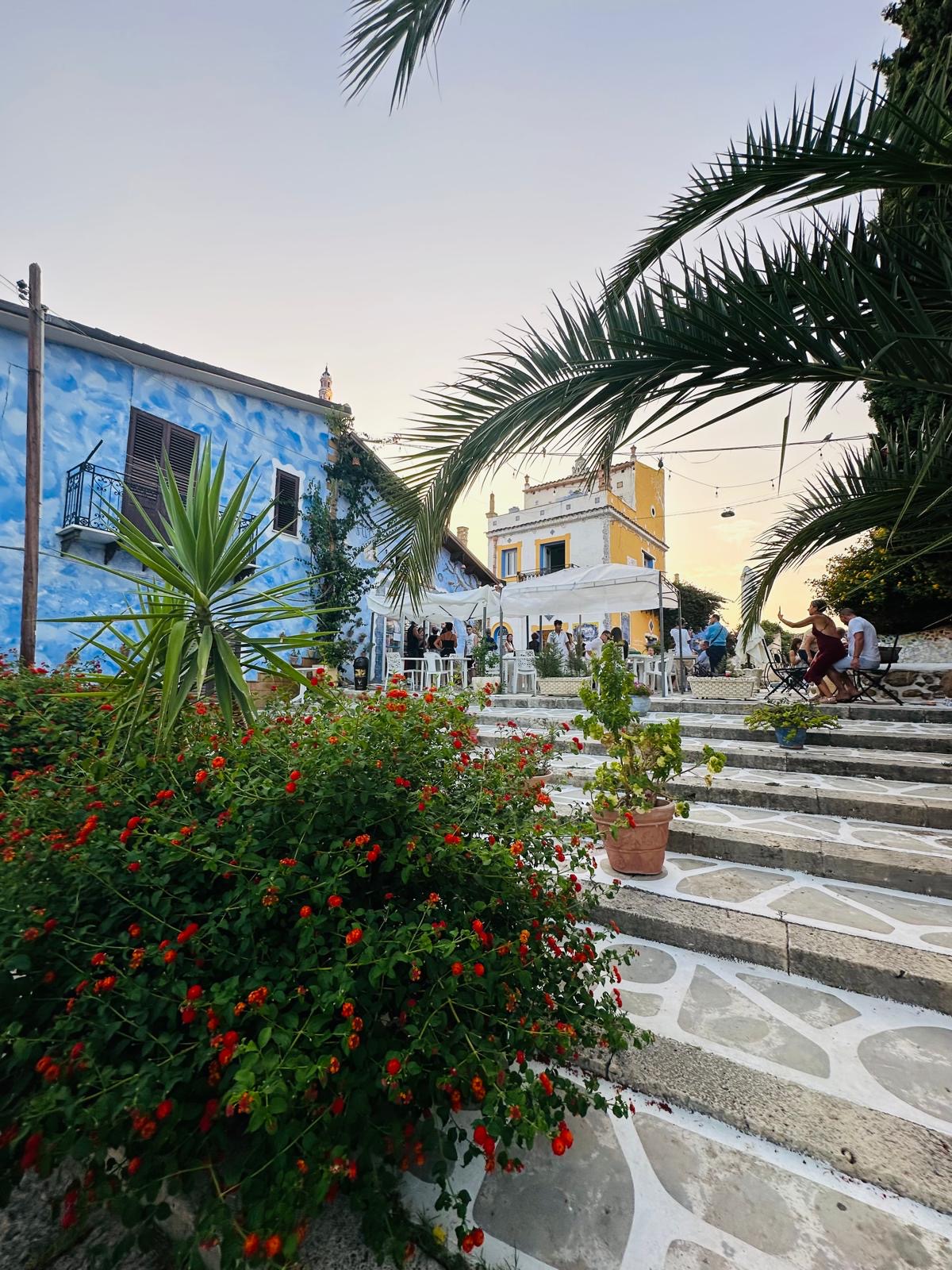 Sicilian Blue Villa Courtyard