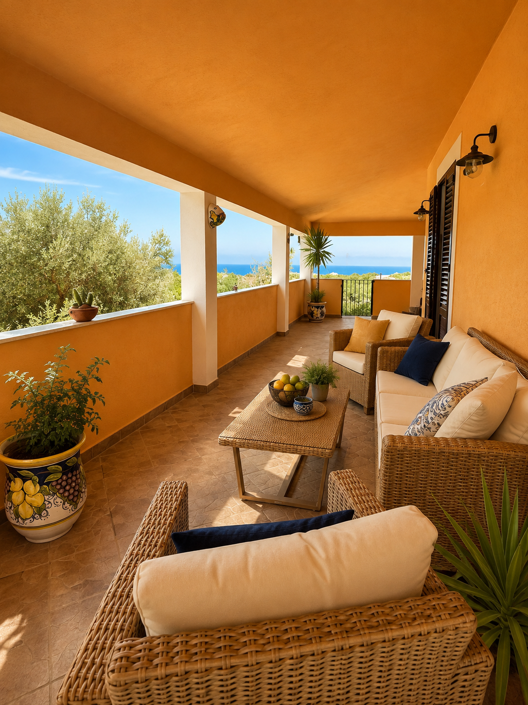 Orange Veranda with Sea View and Lemon Pot