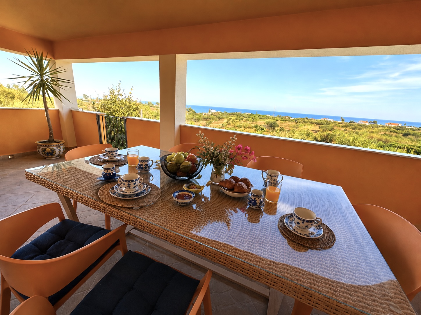 Terrace Dining Table with Sea View