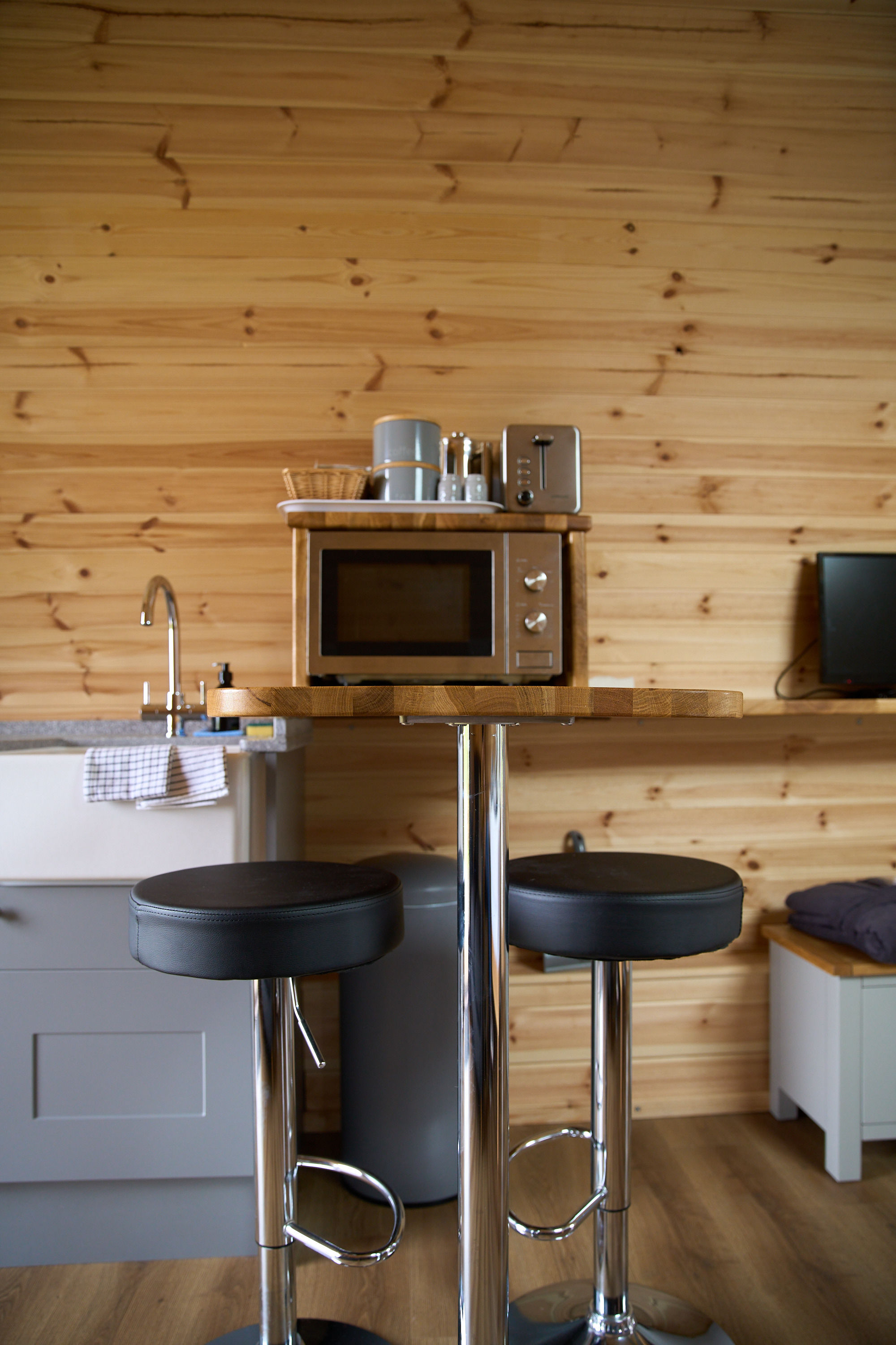 Fully equipped kitchenette in a Braeview Escapes pod