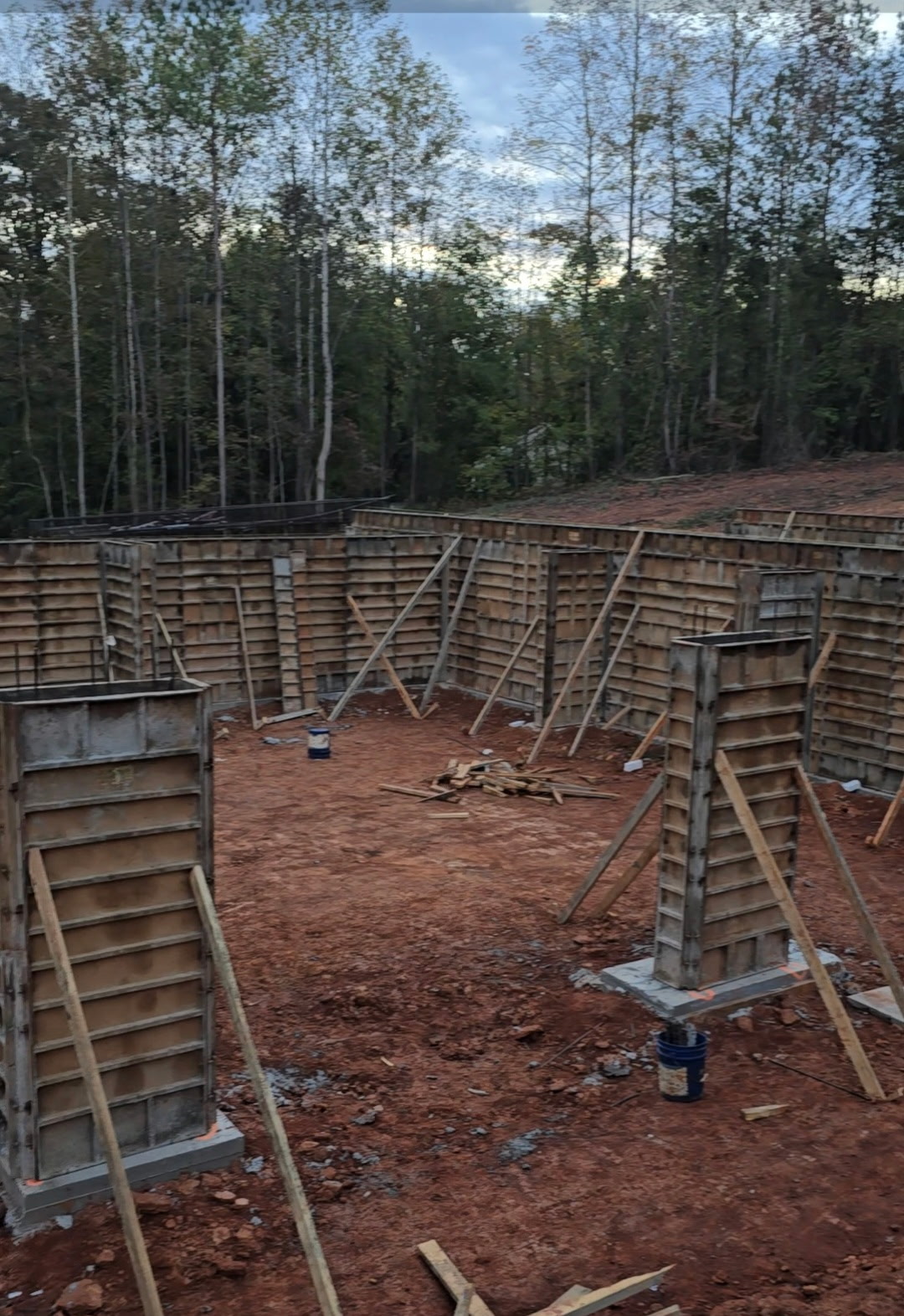 concrete line pump foundation forms Northeast Georgia