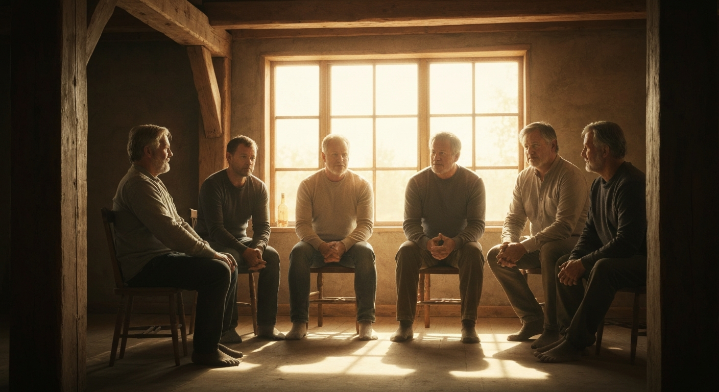 Men sitting in a circle