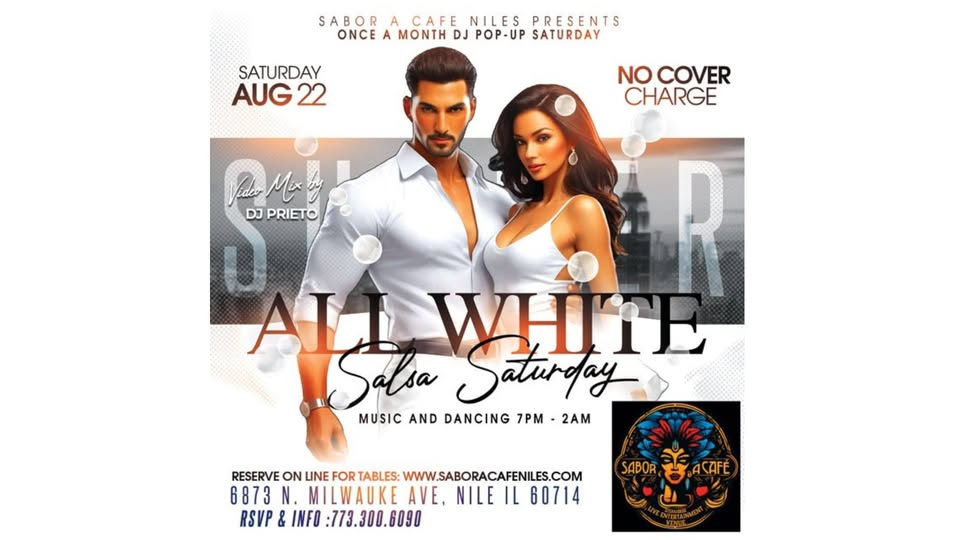 All White Salsa Saturday with DJ Prieto 🤍💃