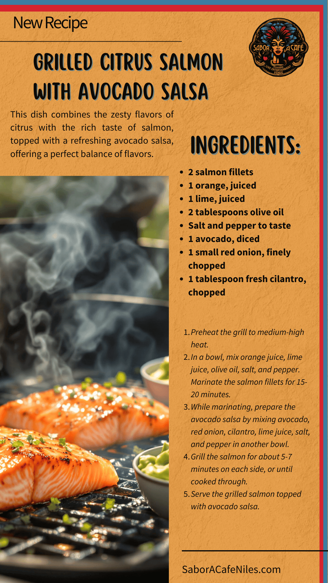 Recipe preview — Grilled Citrus Salmon with Avocado Salsa