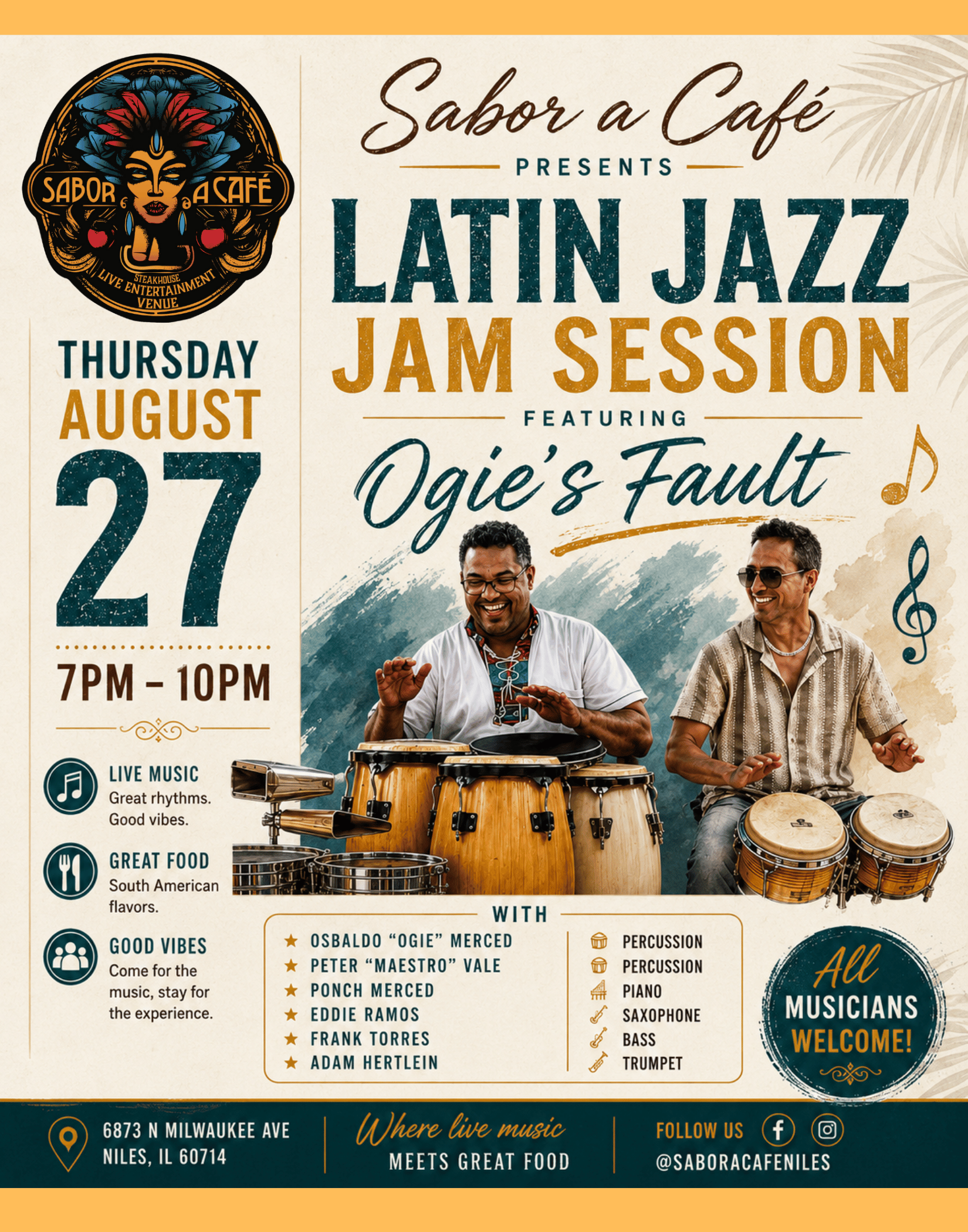 Ogie's Fault — Latin Jazz Jam Session 🎷🥁