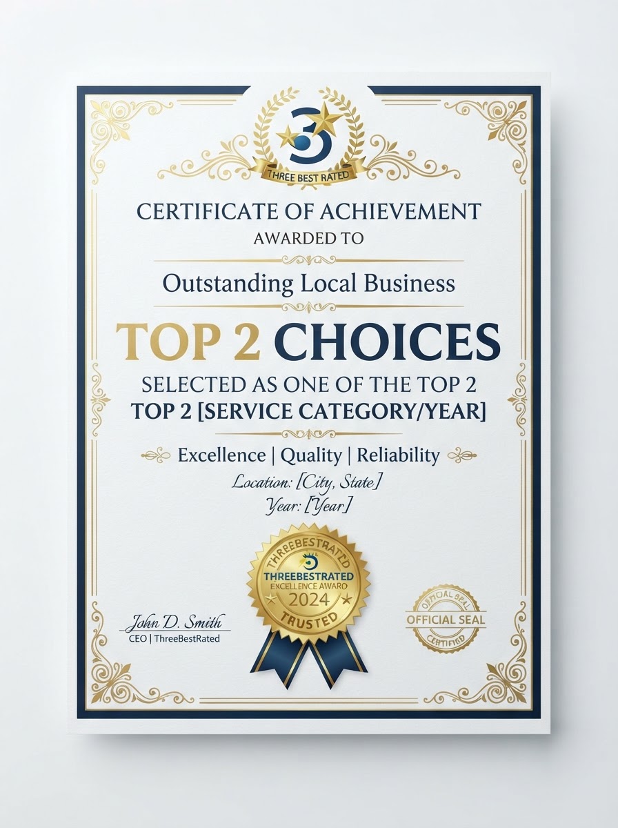 ThreeBestRated Top 2 Choices Certificate