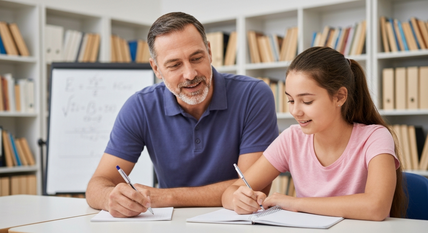 Tutor and student engaged