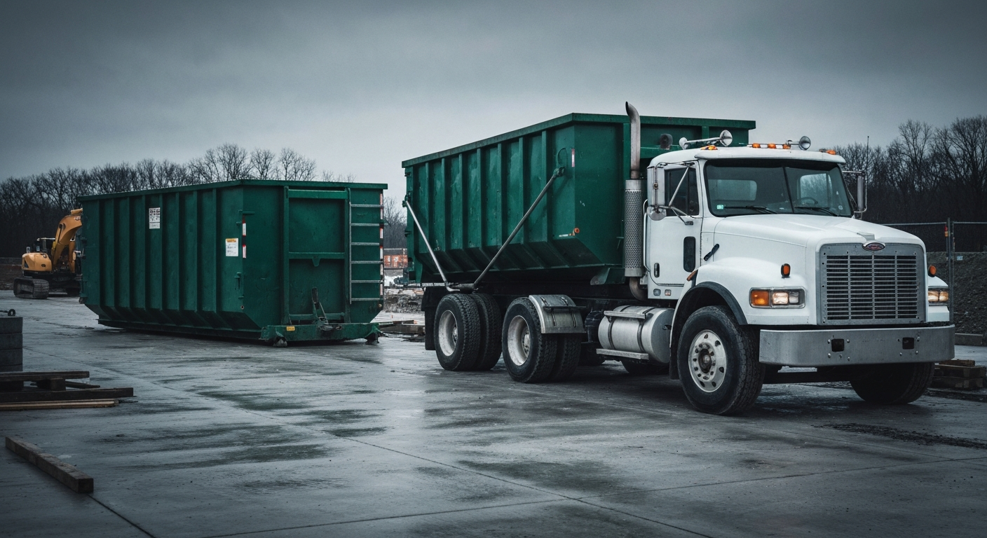 Roll-off dumpster truck