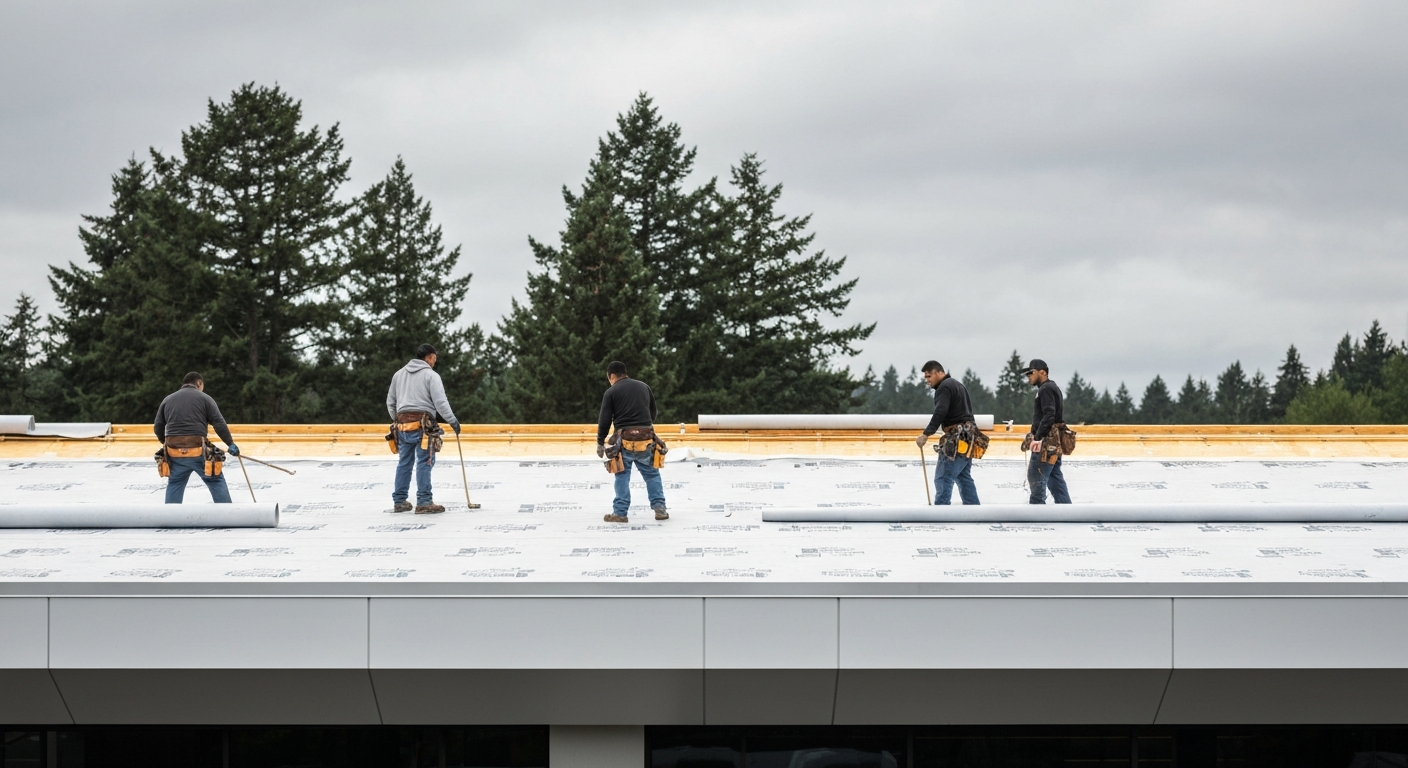 Commercial Roofing Crew in the Pacific Northwest