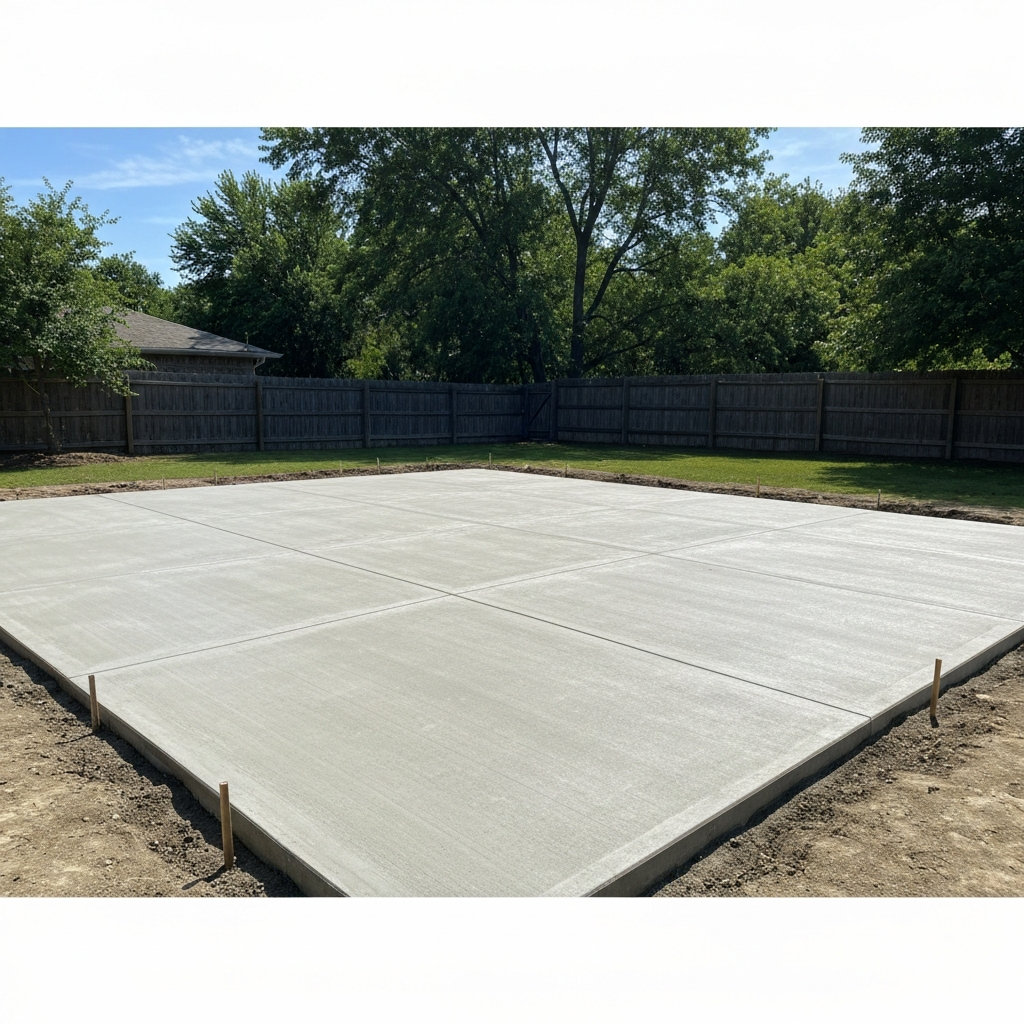Large concrete slab for new patio