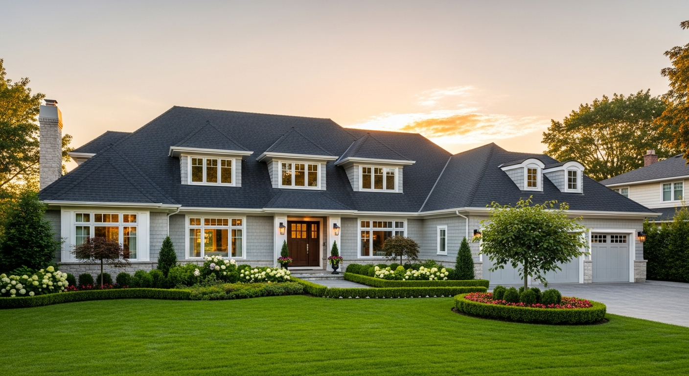 Beautiful home with premium new roof installed by Roofline