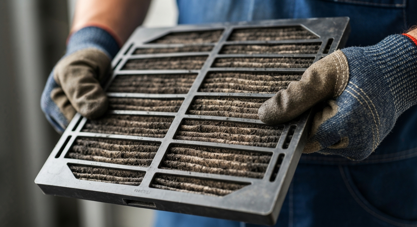 Dirty HVAC air filter
