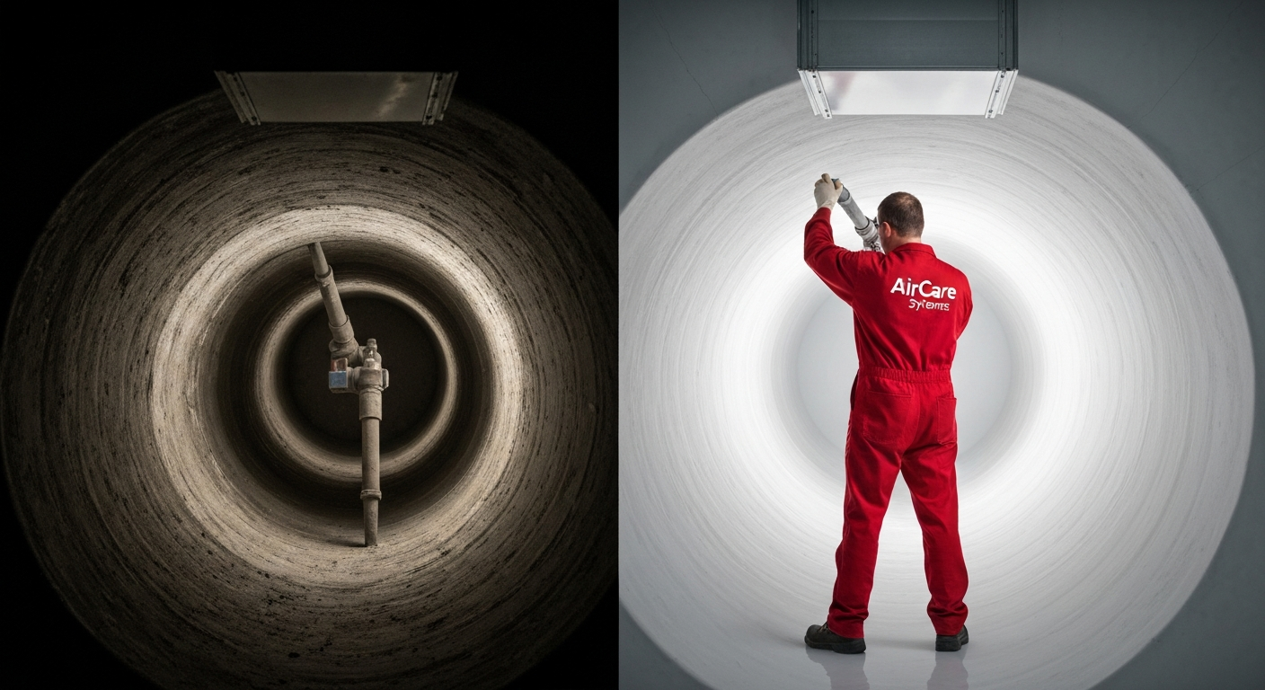 Before and after duct cleaning