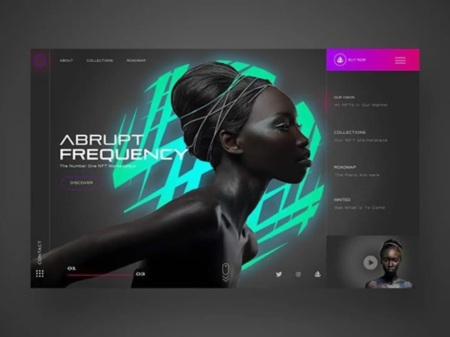 Abrupt Frequency Web3 / Digital Marketplace - website design developed by CleverBotix