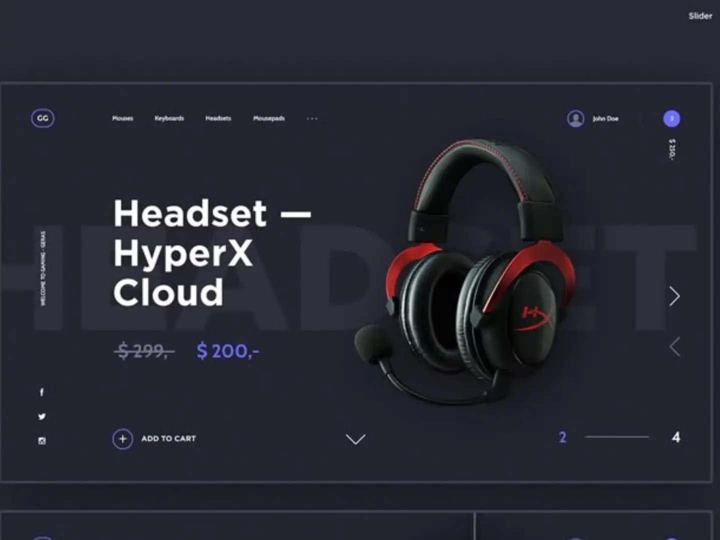 HyperX Cloud E-Commerce Showcase - website design developed by CleverBotix