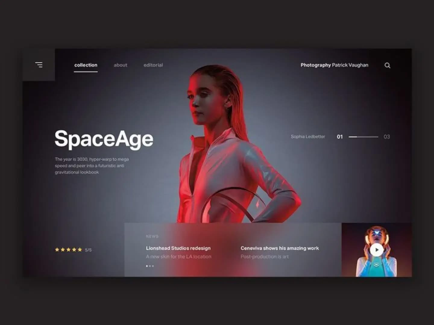 SpaceAge Editorial & Fashion Platform - website design developed by CleverBotix