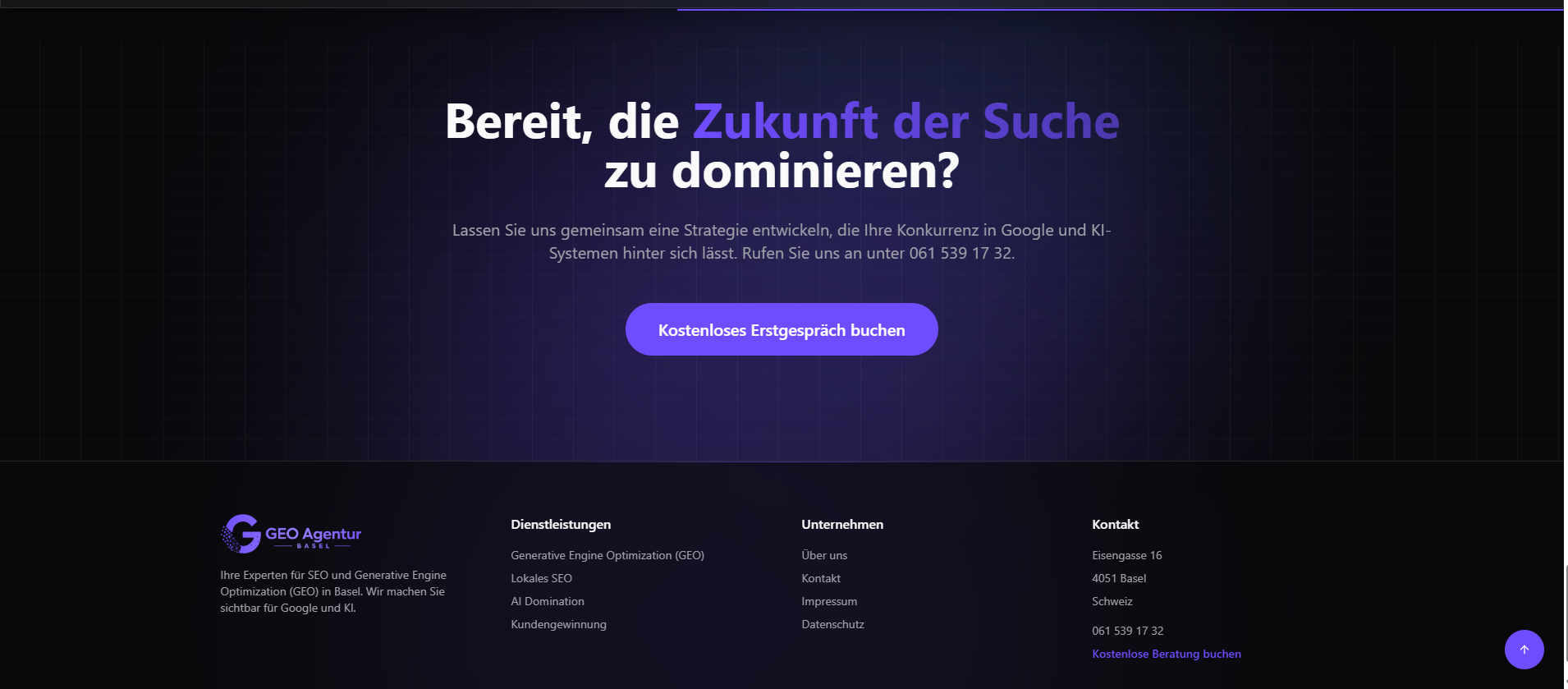 GEO Agentur Basel - Footer