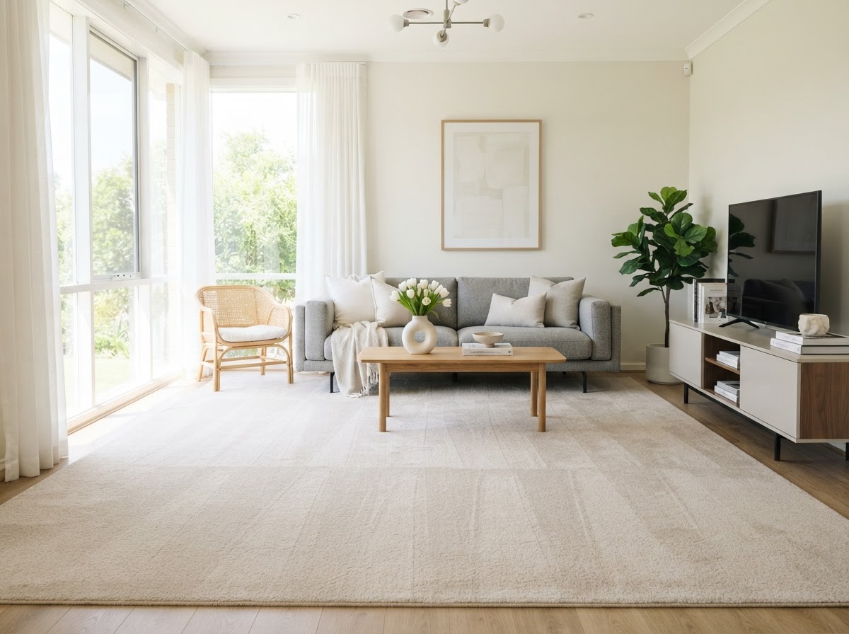 Clean and tidy living room after professional home cleaning