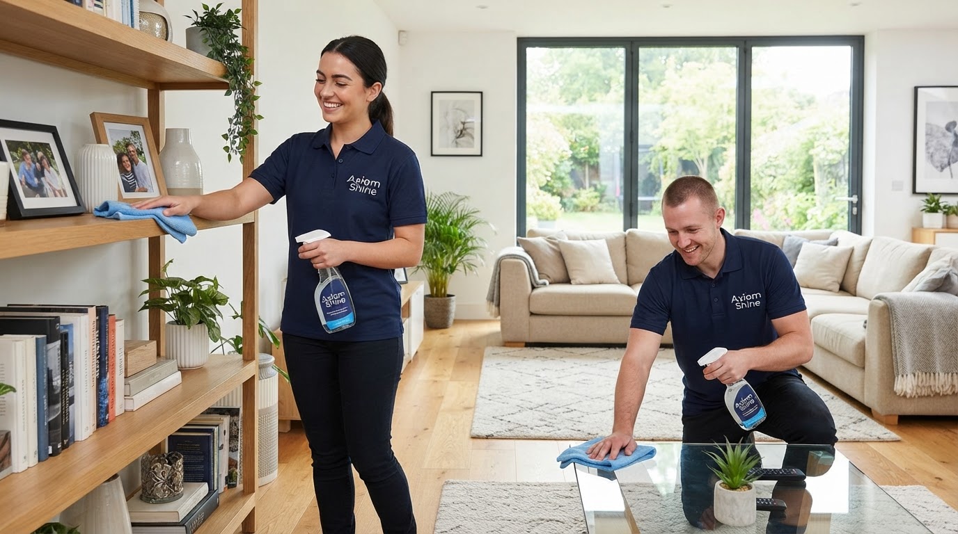Axiom Shine professional cleaning team ready to clean a home in Houston
