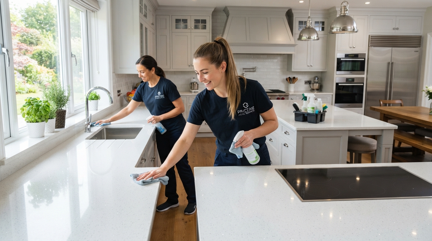 Clean modern kitchen in a Houston home after Axiom Shine cleaning