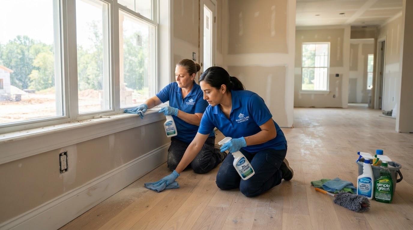 Post construction cleaning of a newly built home by Axiom Shine