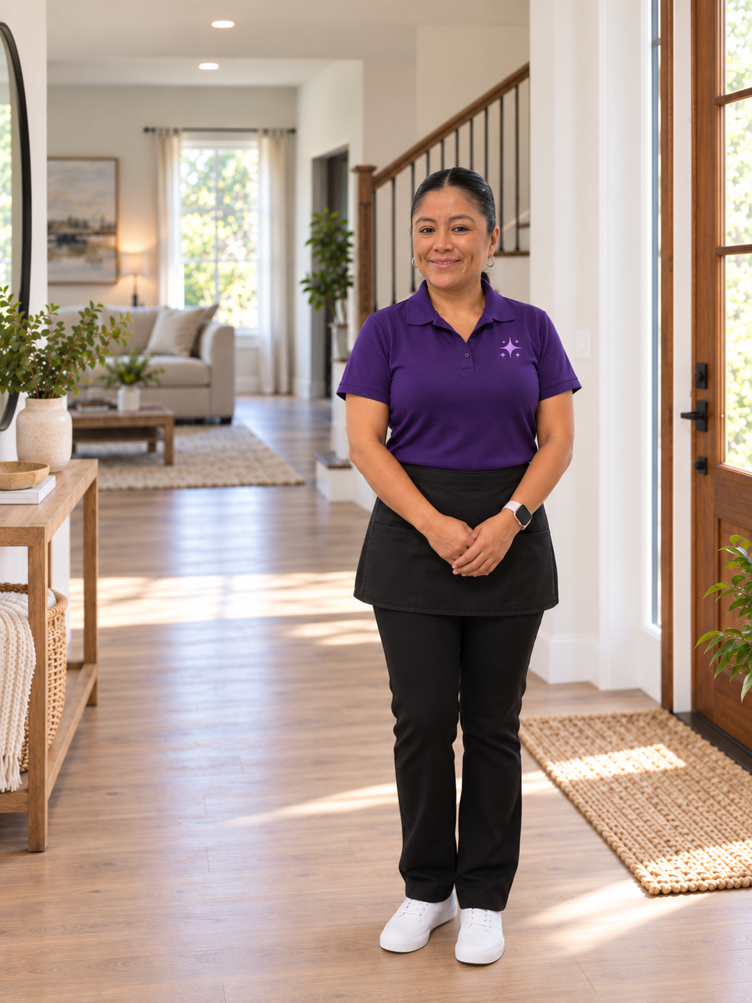 Axiom Shine cleaning professional ready to clean a home in Houston