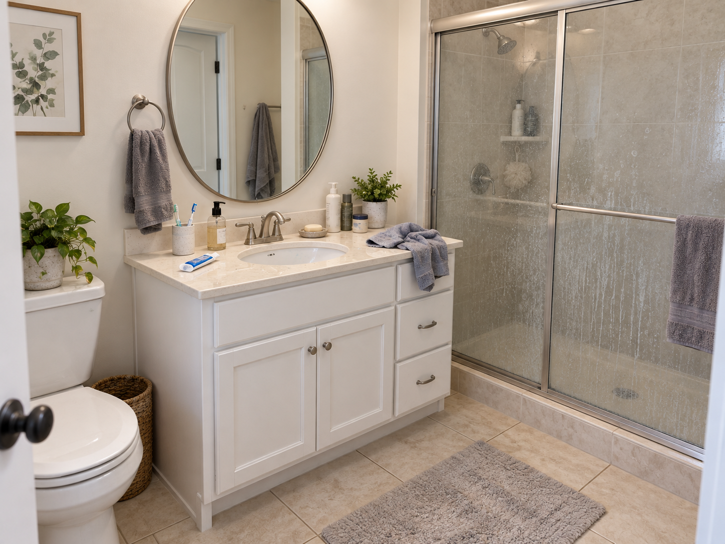 Houston bathroom before Axiom Shine cleaning