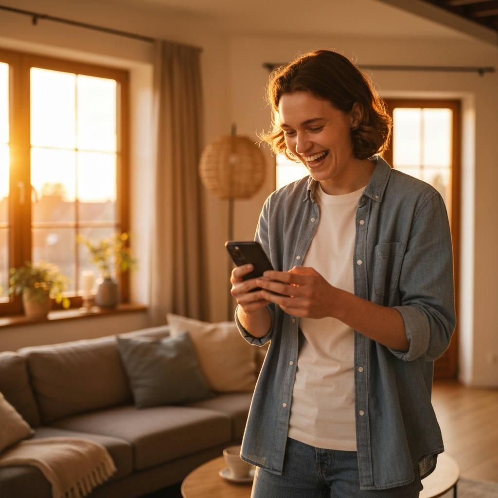 Homeowner using phone