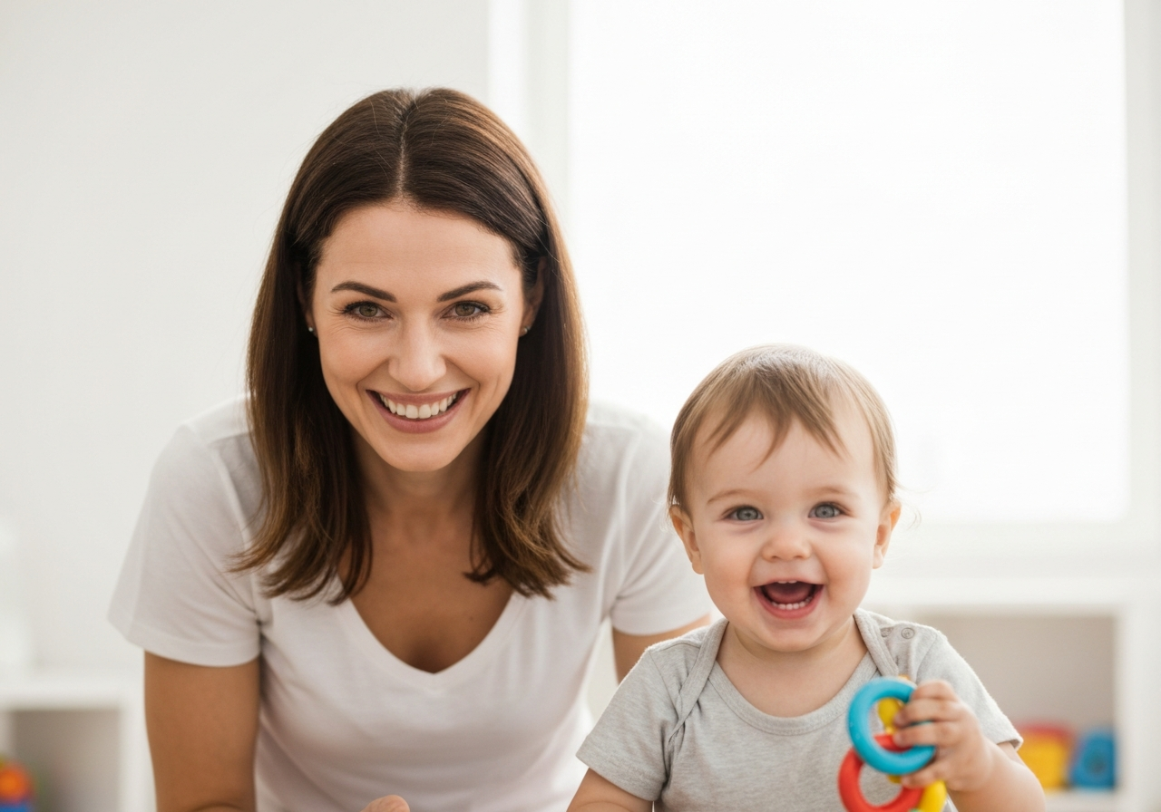 Parent juggling work and childcare