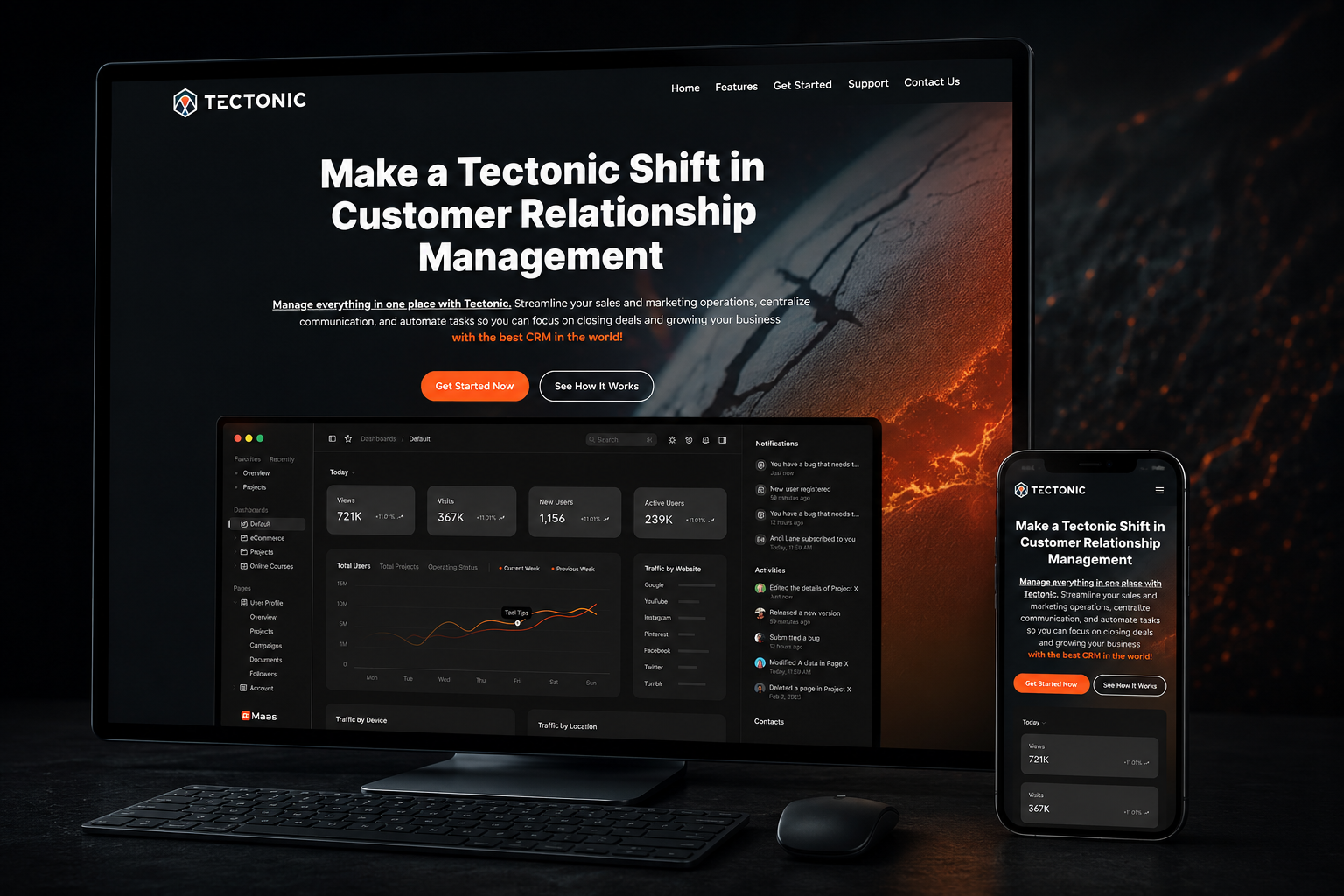 Tectonic CRM Dashboard - AI powered CRM Gold Coast