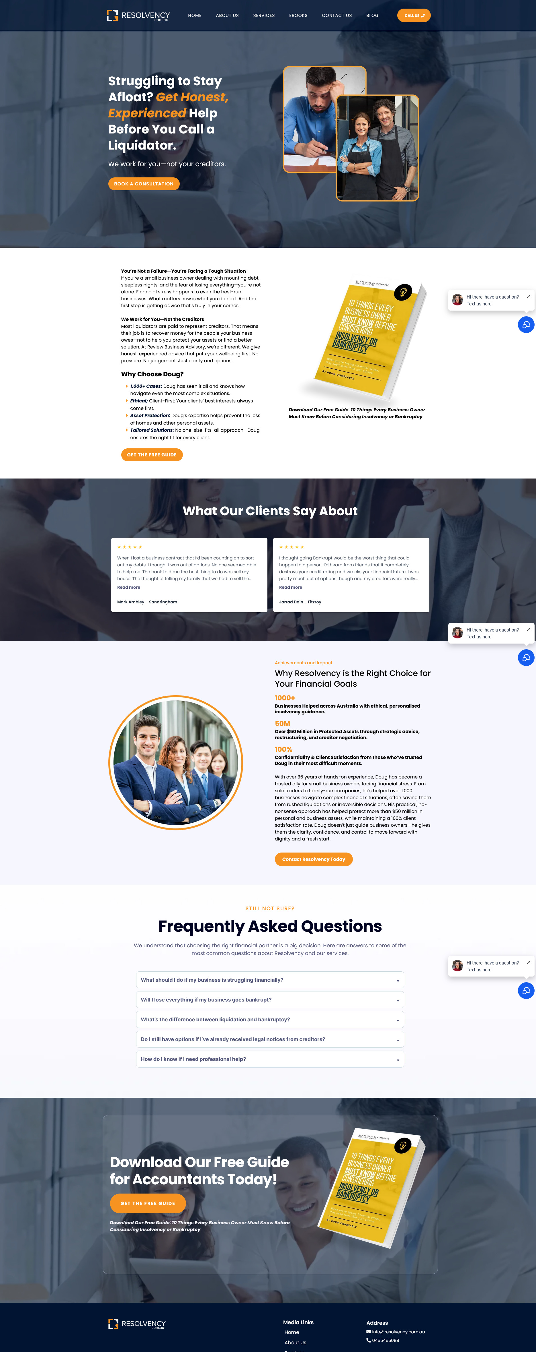 Resolvency website portfolio
