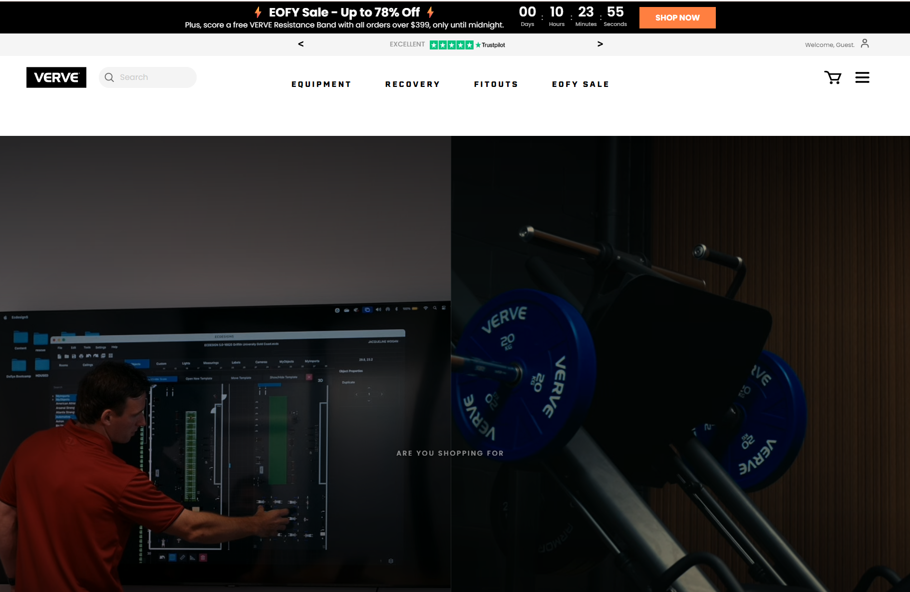 Verve Fitness ecommerce website