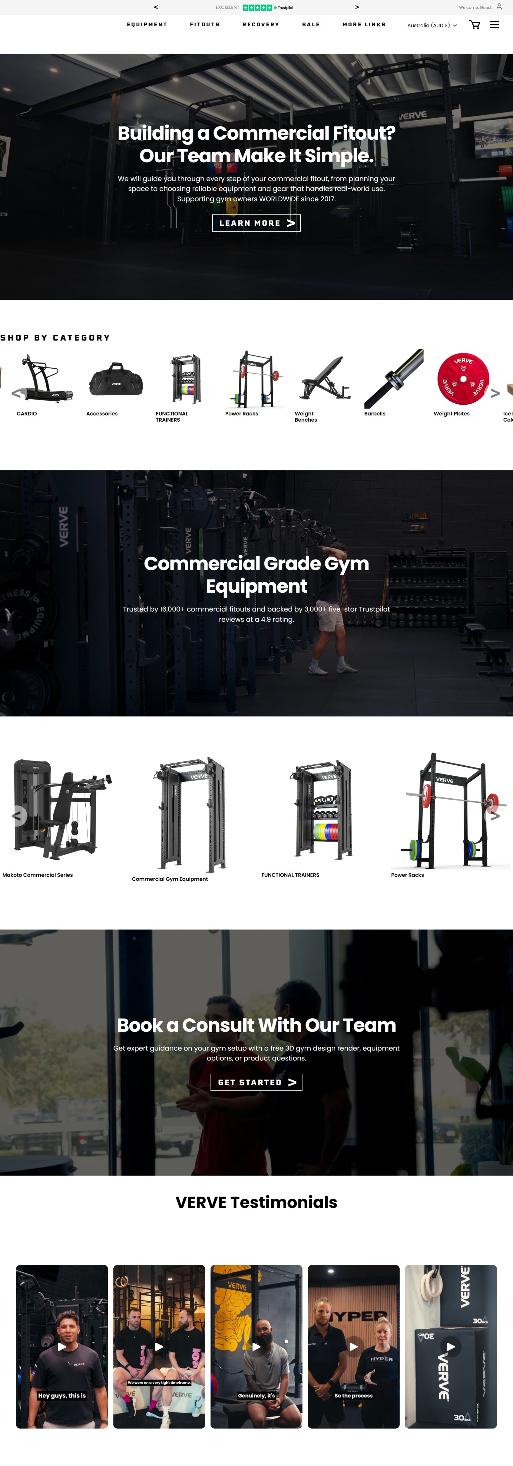 Verve Fitness website portfolio