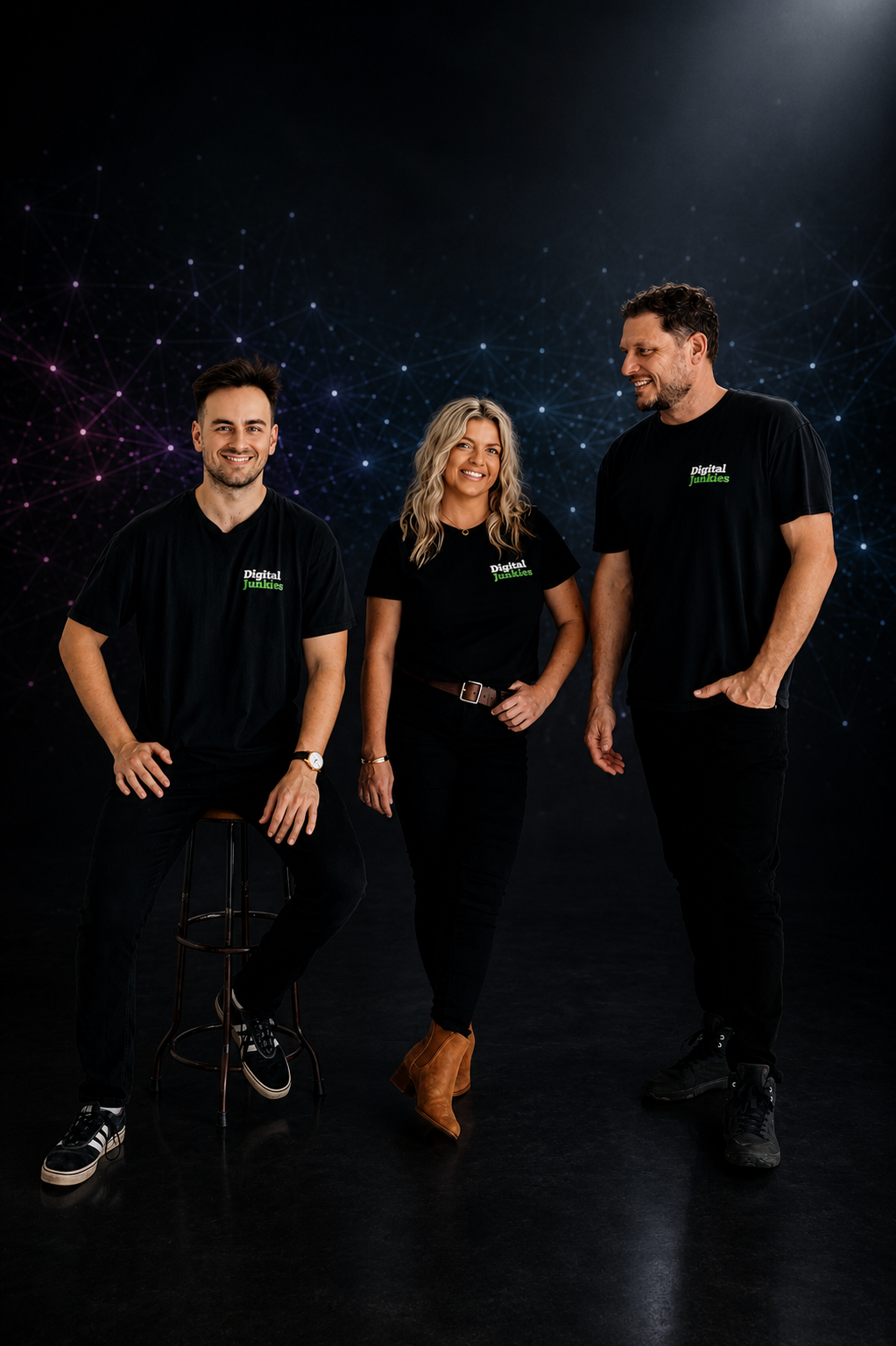 Digital Junkies team presenting marketing results