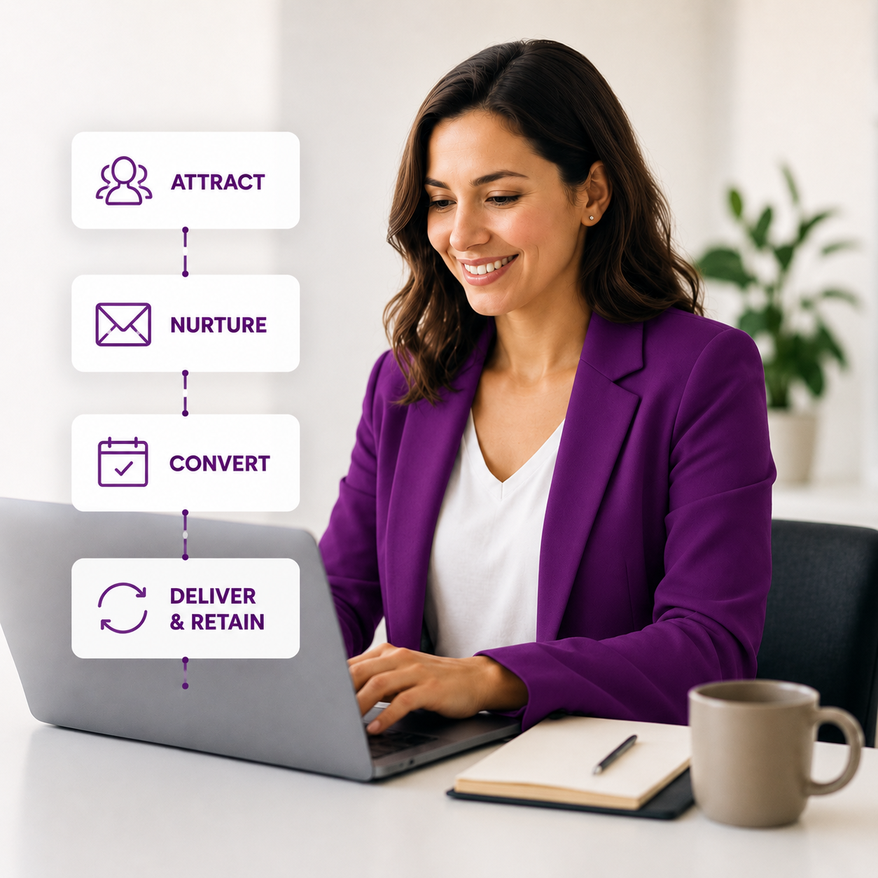 Mich Creates marketing automation dashboard mockup