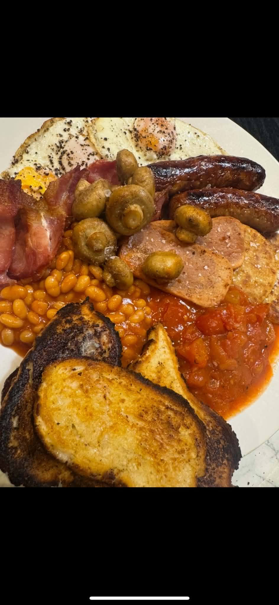 Traditional hearty full English breakfast