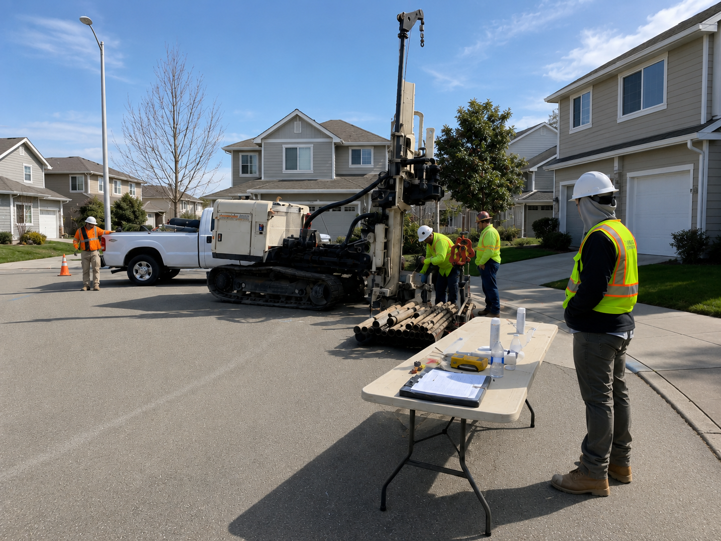 Environmental drilling rig field work