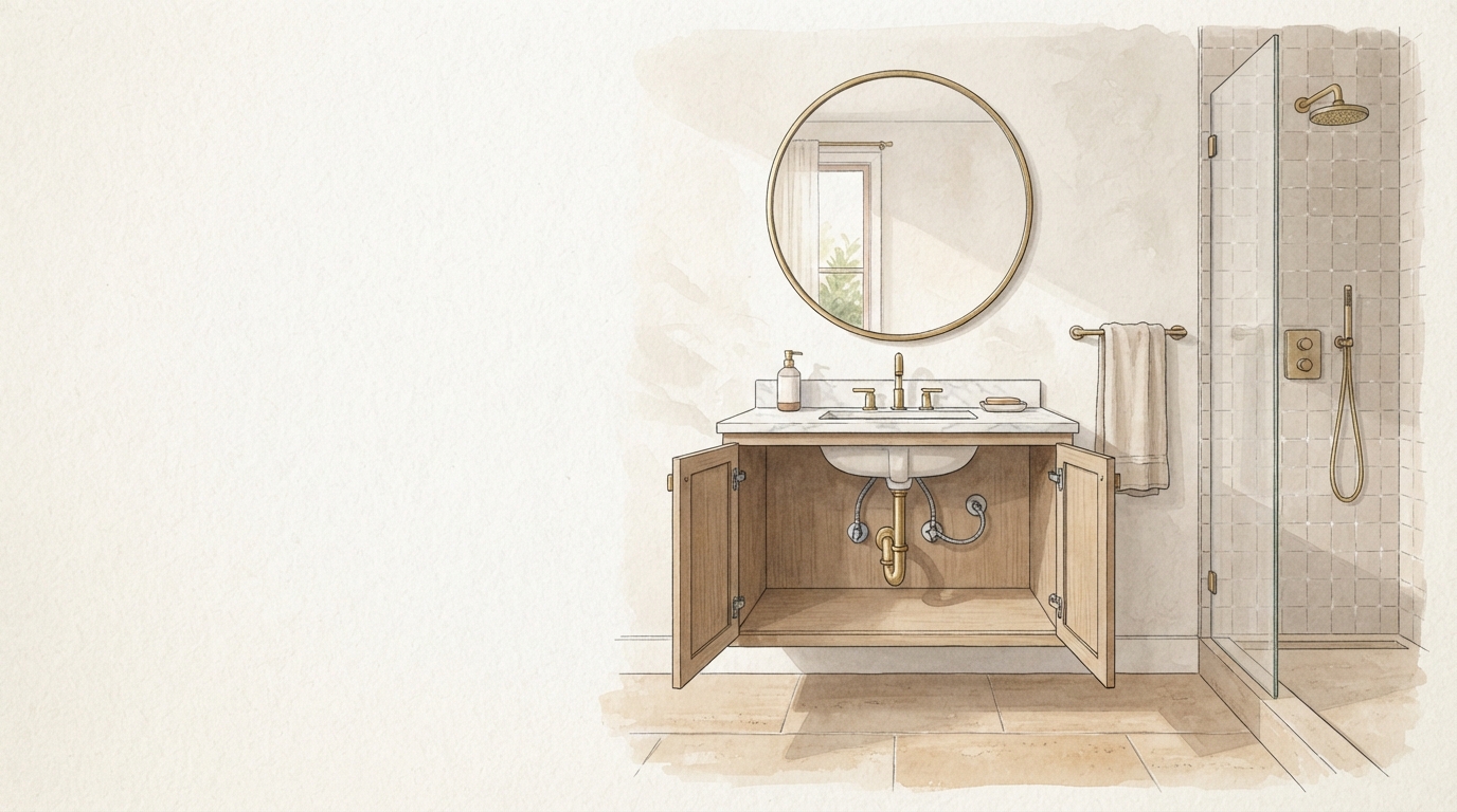 Bathroom Homeowner Repair Planning Guide Architectural Illustration