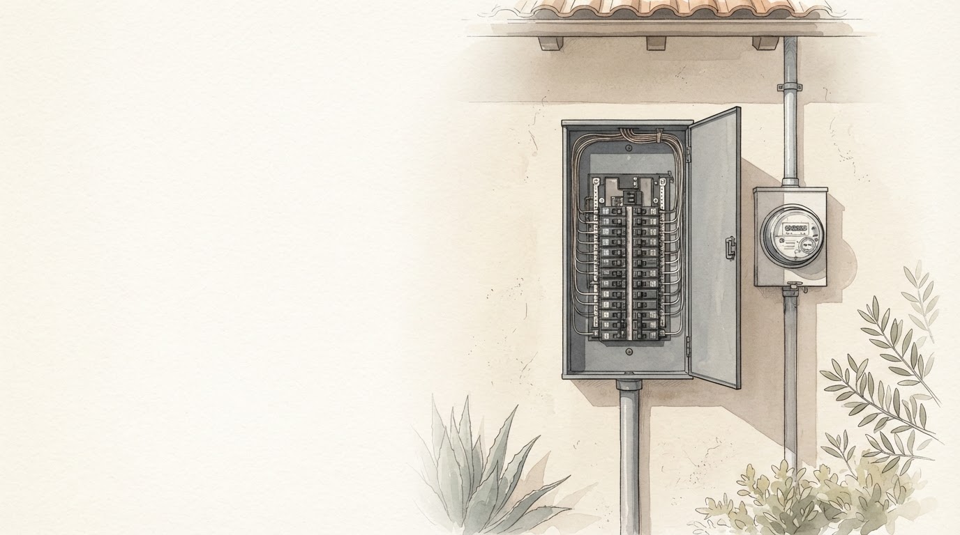 Electrical Service Panel Homeowner Repair Planning Guide Architectural Illustration